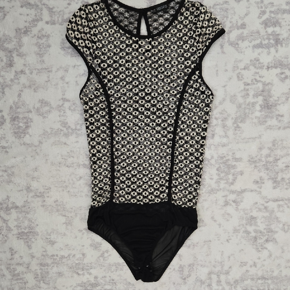 Love Culture Black and White Floral Bodysuit